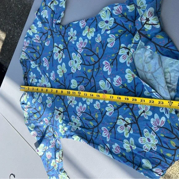 Gudrun Sjoden Blue Floral cherry blossoms organic cotton Long Sleeve Top - Picture 7 of 8